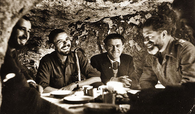 OSS Secret Intelligence agents meet with contacts in an Albanian Cave codenamed SEAVIEW, in 1944.